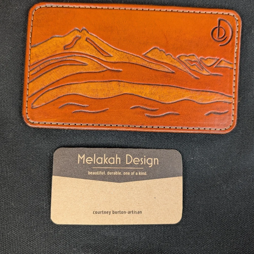 Melakah Design Handmade Black Brown Canvas Leather Handle Logo Emblem Tote Bag - Picture 15 of 16